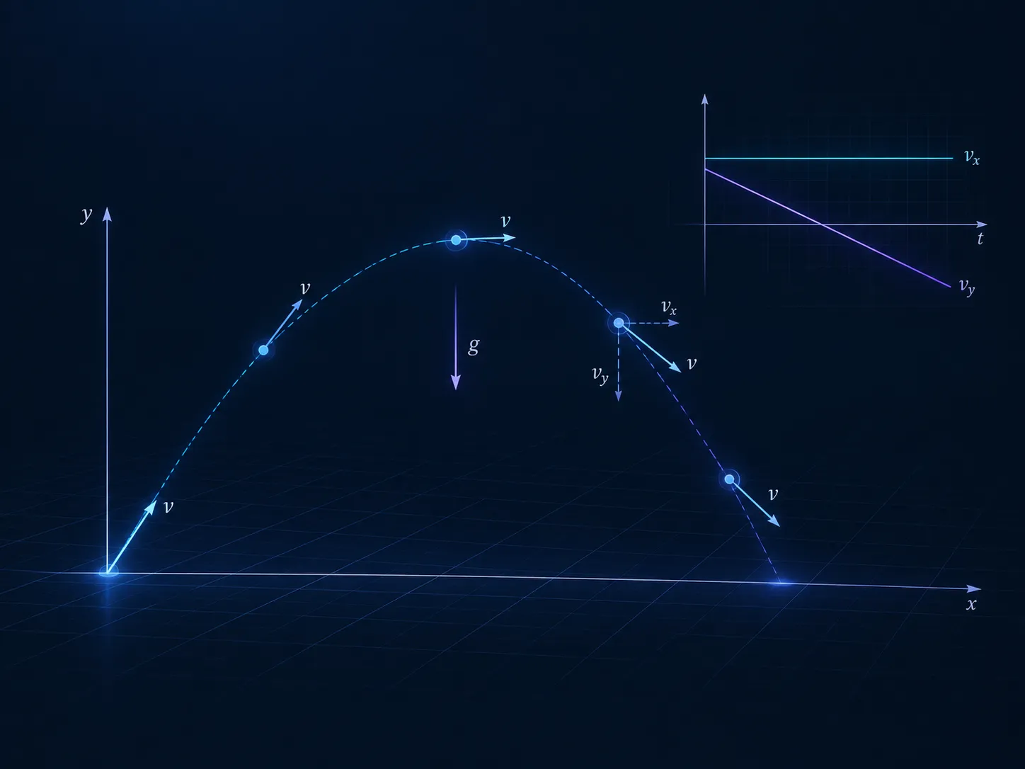 Classical mechanics projectile motion visual