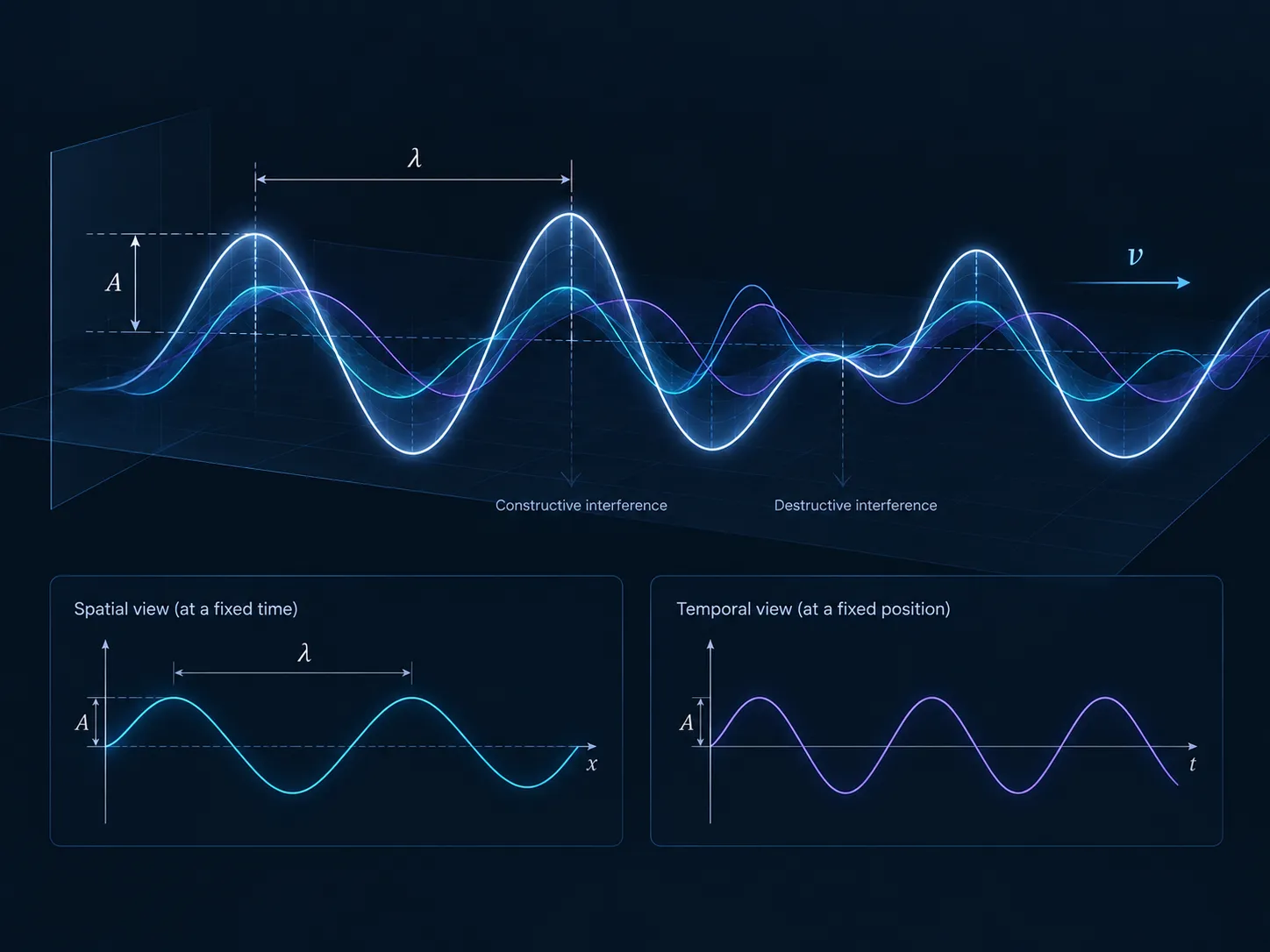 Wave interference and oscillation visual